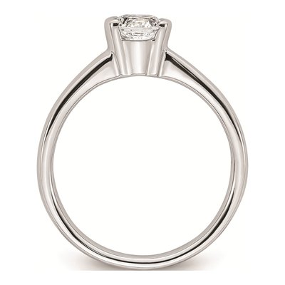 14K White Gold Half-Bezel Engagement Ring Mounting – view 3