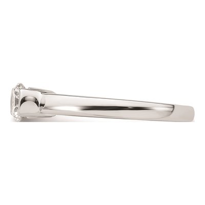 14K White Gold Half-Bezel Engagement Ring Mounting – view 4