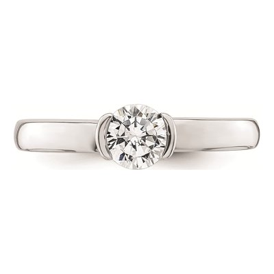 14K White Gold Half-Bezel Engagement Ring Mounting – view 5