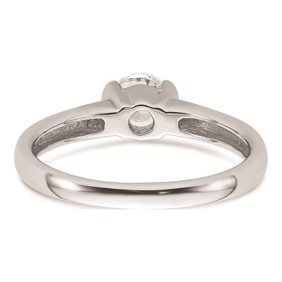 14K White Gold Half-Bezel Engagement Ring Mounting – view 6
