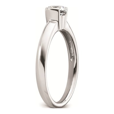 14K White Gold Half-Bezel Engagement Ring Mounting – view 7