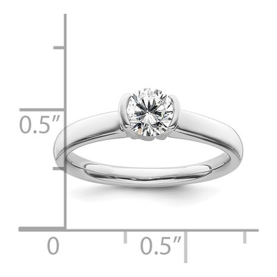 14K White Gold Half-Bezel Engagement Ring Mounting – view 8