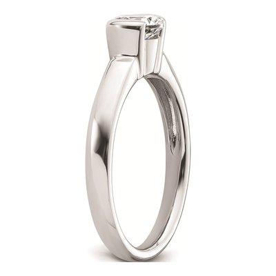 14K White Gold Half-Bezel Round Engagement Ring Mounting – view 7