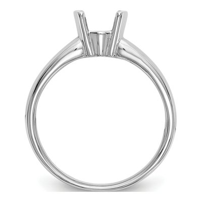 14K White Gold Half-Bezel Solitaire Engagement Ring Mounting – view 2