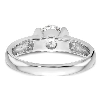 14K White Gold Half-Bezel Solitaire Engagement Ring Mounting – view 5