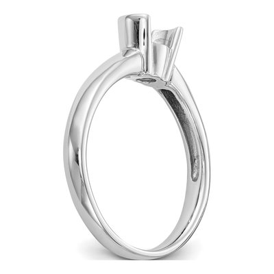 14K White Gold Half-Bezel Solitaire Engagement Ring Mounting – view 6