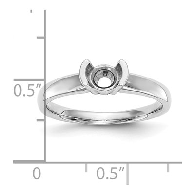 14K White Gold Half-Bezel Solitaire Engagement Ring Mounting – view 8