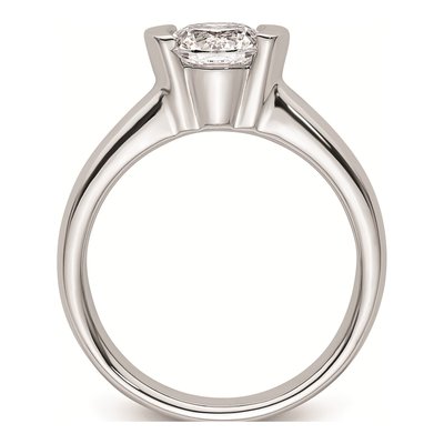 14K White Gold Half-Bezel Engagement Ring Mounting – view 3