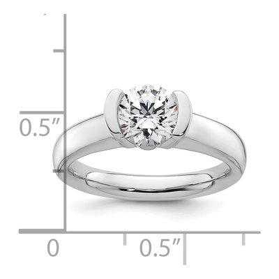 14K White Gold Half-Bezel Engagement Ring Mounting – view 8