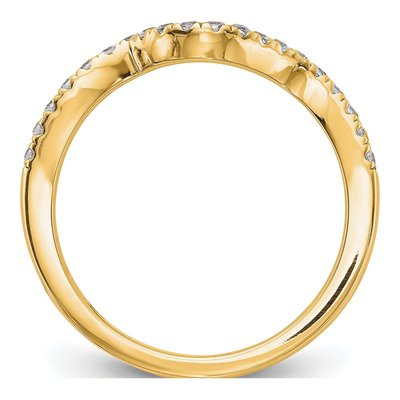 14K Yellow Gold 1/5 ct tw Contoured Diamond Wedding Band – view 2