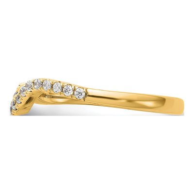 14K Yellow Gold 1/5 ct tw Contoured Diamond Wedding Band – view 3
