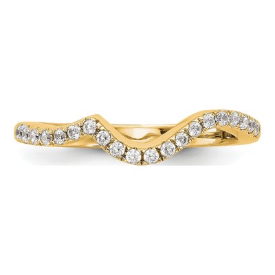 14K Yellow Gold 1/5 ct tw Contoured Diamond Wedding Band – view 4