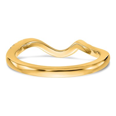 14K Yellow Gold 1/5 ct tw Contoured Diamond Wedding Band – view 5