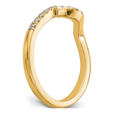 14K Yellow Gold 1/5 ct tw Contoured Diamond Wedding Band – view 6