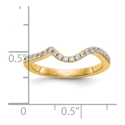 14K Yellow Gold 1/5 ct tw Contoured Diamond Wedding Band – view 7