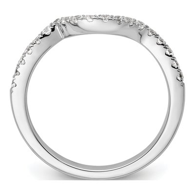 14K White Gold 1/3 ct tw Diamond Contoured Wedding Band – view 3