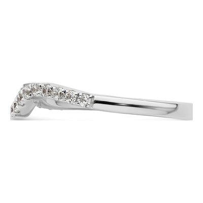 14K White Gold 1/3 ct tw Diamond Contoured Wedding Band – view 4