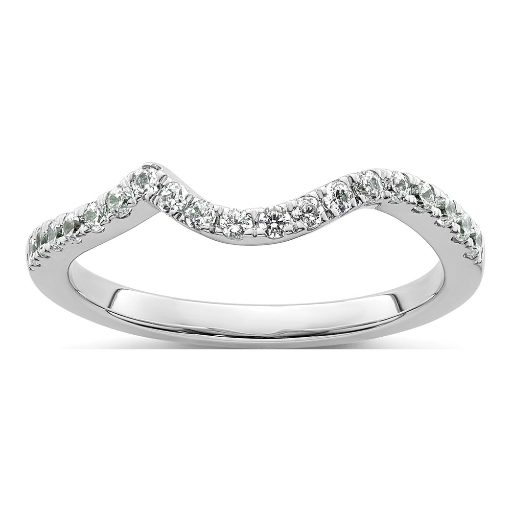 14K White Gold 1/3 ct tw Diamond Contoured Wedding Band
