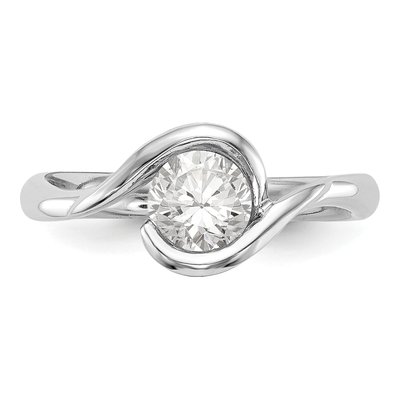 14K White Gold Bypass Engagement Ring Mounting – view 5