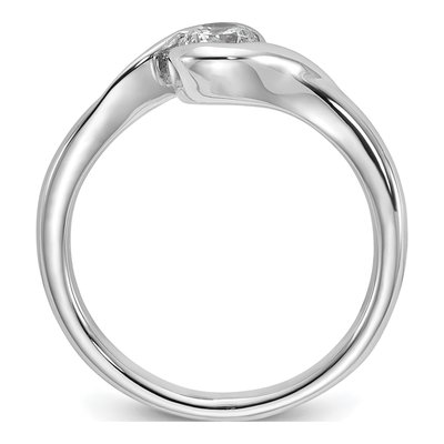 14K White Gold Bypass Engagement Ring Mounting – view 2