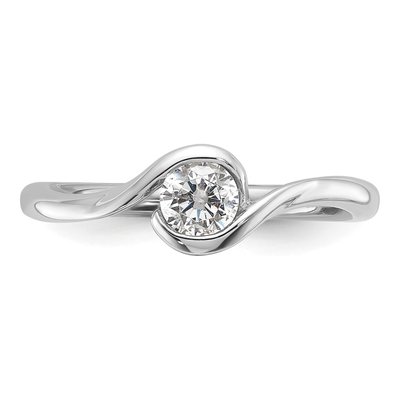 14K White Gold Bypass Engagement Ring Mounting – view 4