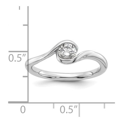 14K White Gold Bypass Engagement Ring Mounting – view 8
