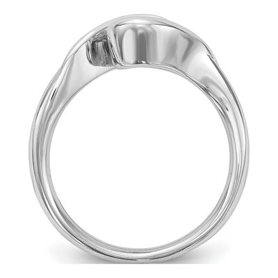 14K White Gold Half-Bezel Engagement Ring Mounting – view 3