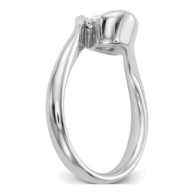 14K White Gold Half-Bezel Engagement Ring Mounting – view 7