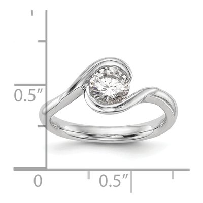 Platinum Round Bezel Solitaire Engagement Ring Mounting – view 3