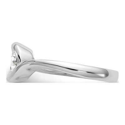 Platinum Round Bezel Solitaire Engagement Ring Mounting – view 5