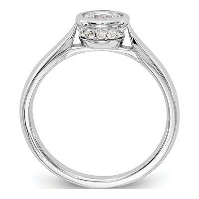 14K White Gold Diamond Bezel Engagement Engagement Ring Semi-Mount – view 2