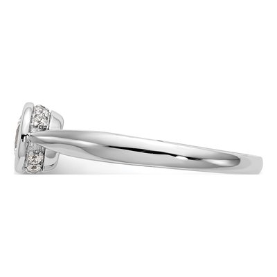 14K White Gold Diamond Bezel Engagement Engagement Ring Semi-Mount – view 3