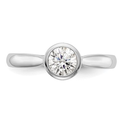 14K White Gold Diamond Bezel Engagement Engagement Ring Semi-Mount – view 4