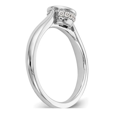 14K White Gold Diamond Bezel Engagement Engagement Ring Semi-Mount – view 6