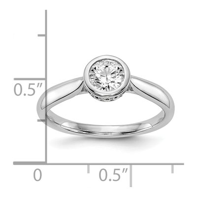 14K White Gold Diamond Bezel Engagement Engagement Ring Semi-Mount – view 7
