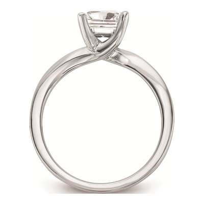 14K White Gold Princess 4-Prong Engagement Ring Mounting – view 2