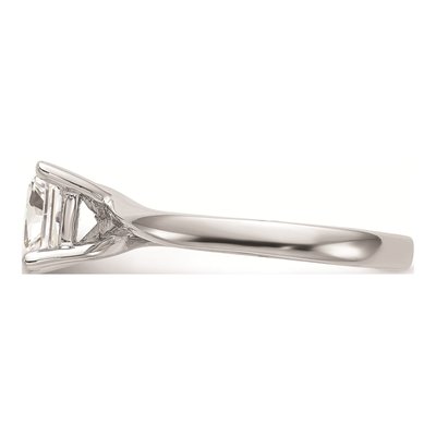 14K White Gold Princess 4-Prong Engagement Ring Mounting – view 3