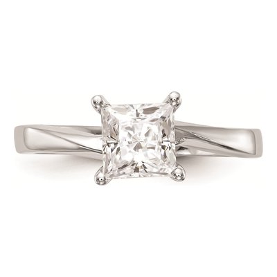 14K White Gold Princess 4-Prong Engagement Ring Mounting – view 4