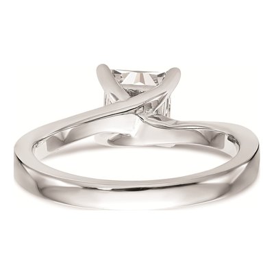 14K White Gold Princess 4-Prong Engagement Ring Mounting – view 5