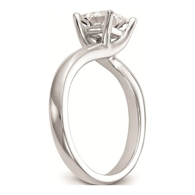 14K White Gold Princess 4-Prong Engagement Ring Mounting – view 6