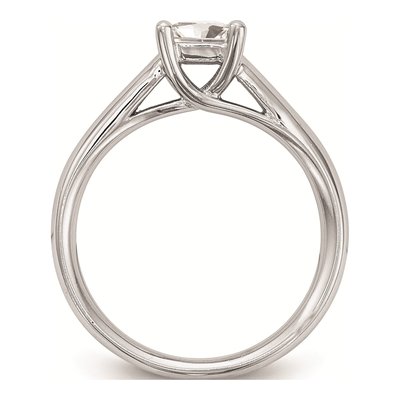 14K White Gold Princess Solitaire Engagement Ring Mounting – view 2