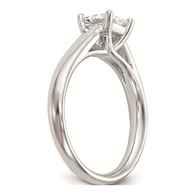 14K White Gold Princess Solitaire Engagement Ring Mounting – view 6