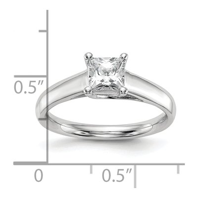 14K White Gold Princess Solitaire Engagement Ring Mounting – view 7