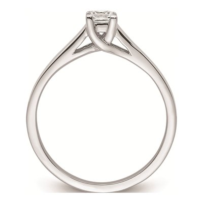 14K White Gold Princess Solitaire Engagement Ring Mounting – view 3