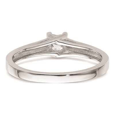 14K White Gold Princess Solitaire Engagement Ring Mounting – view 6