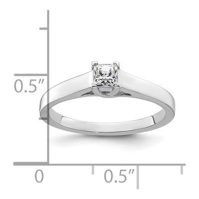 14K White Gold Princess Solitaire Engagement Ring Mounting – view 8