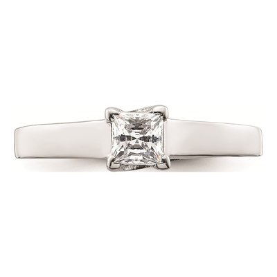 14K White Gold Princess Solitaire Engagement Mounting – view 5
