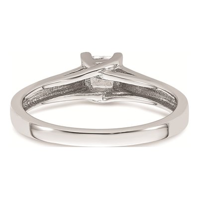 14K White Gold Princess Solitaire Engagement Mounting – view 6