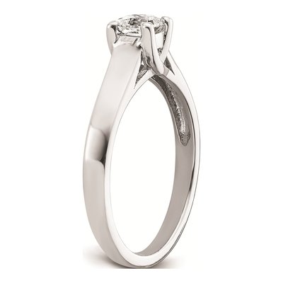 14K White Gold Princess Solitaire Engagement Mounting – view 7