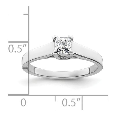14K White Gold Princess Solitaire Engagement Mounting – view 8